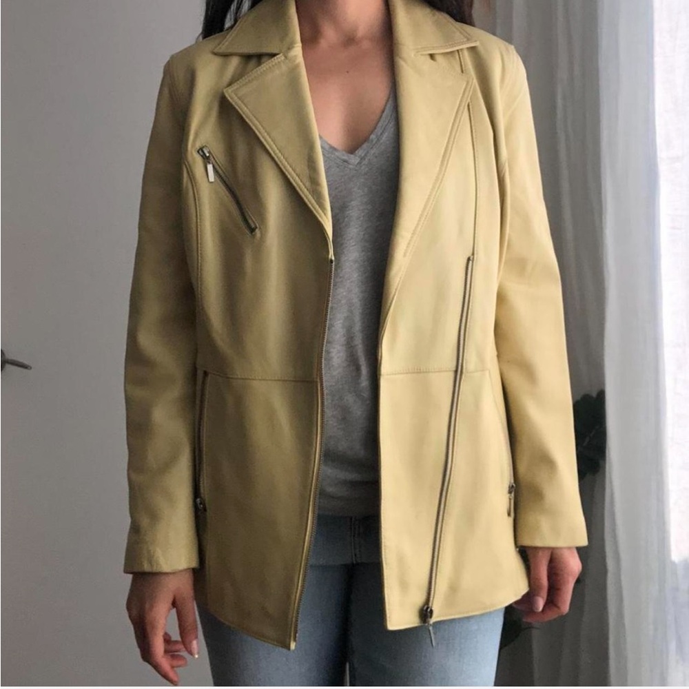 Butteryellow leather jacket